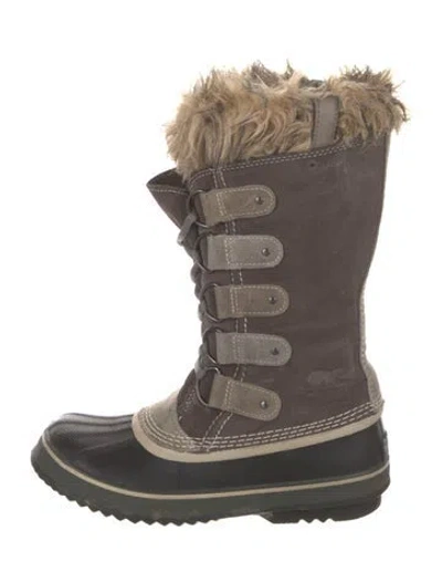 Pre-owned Sorel Suede Printed Lace-up Boots In Multi
