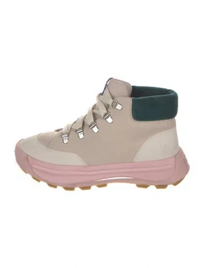 Pre-owned Sorel Suede Printed Lace-up Boots In Neutral