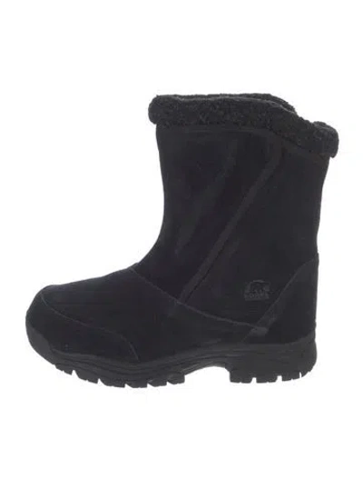 Pre-owned Sorel Suede Rain Boots In Black