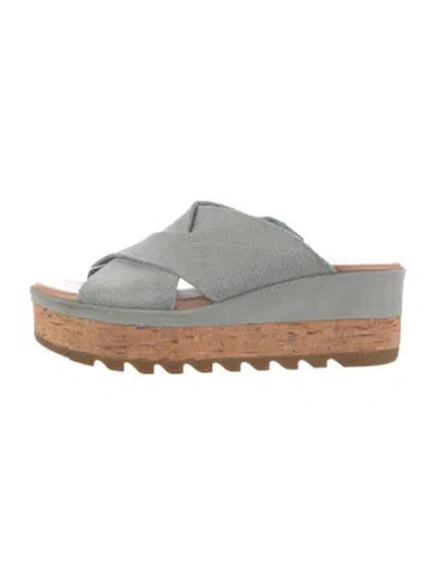 Pre-owned Sorel Suede Slides In Blue