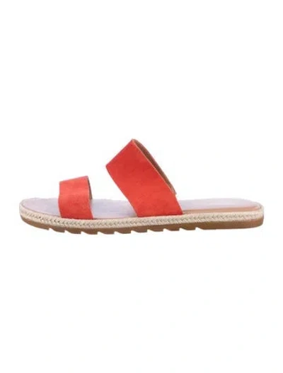 Pre-owned Sorel Suede Slides In Orange