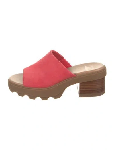 Pre-owned Sorel Suede Slides In Pink