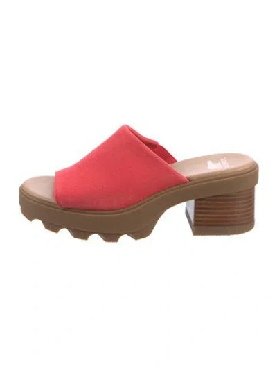 Pre-owned Sorel Suede Slides In Pink