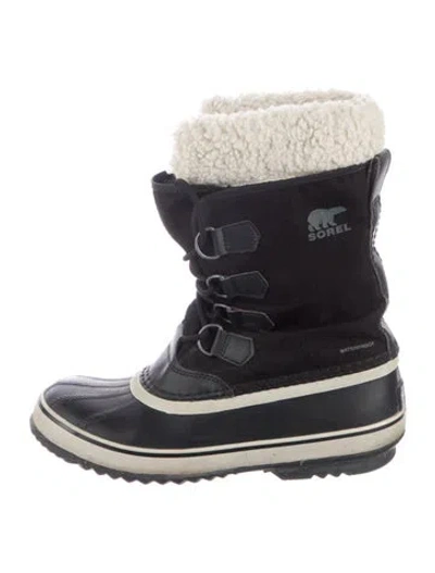 Pre-owned Sorel Suede Snow Boots In Black