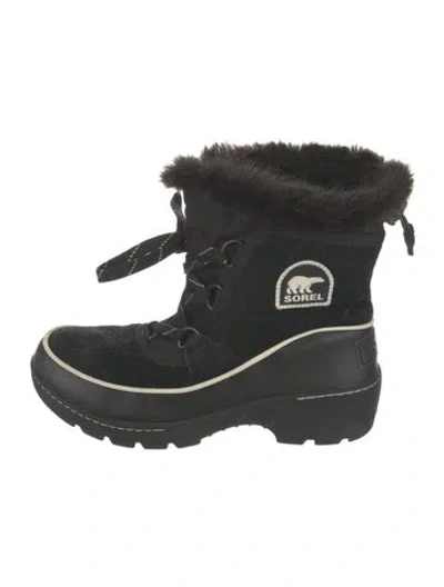 Pre-owned Sorel Suede Snow Boots In Black