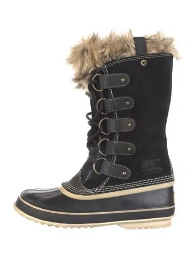 Pre-owned Sorel Suede Snow Boots In Black