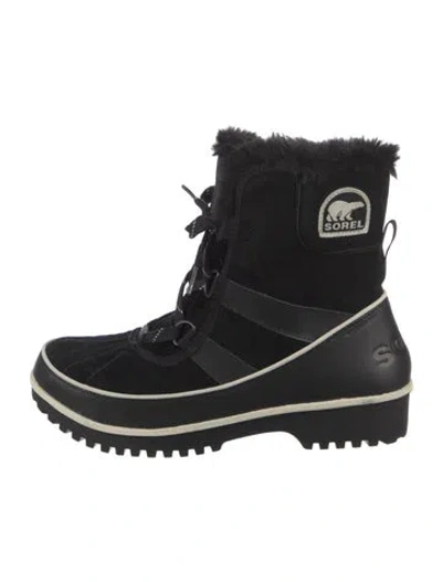 Pre-owned Sorel Suede Snow Boots In Black