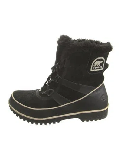 Pre-owned Sorel Suede Snow Boots In Black