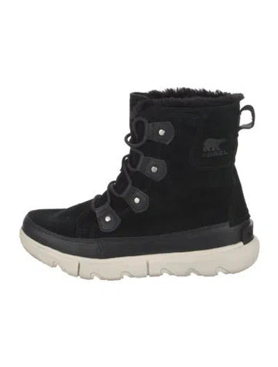 Pre-owned Sorel Suede Snow Boots In Black