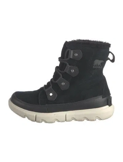 Pre-owned Sorel Suede Snow Boots In Black