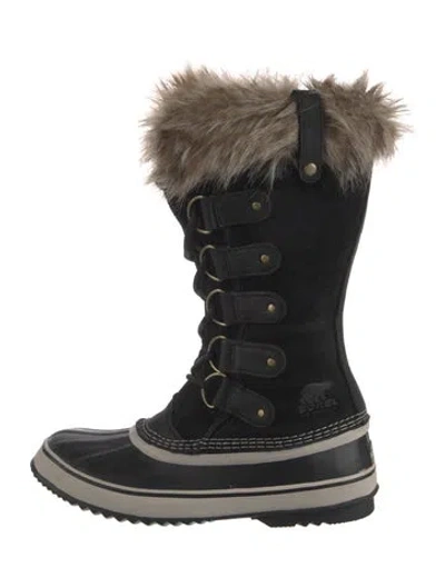 Pre-owned Sorel Suede Snow Boots In Black