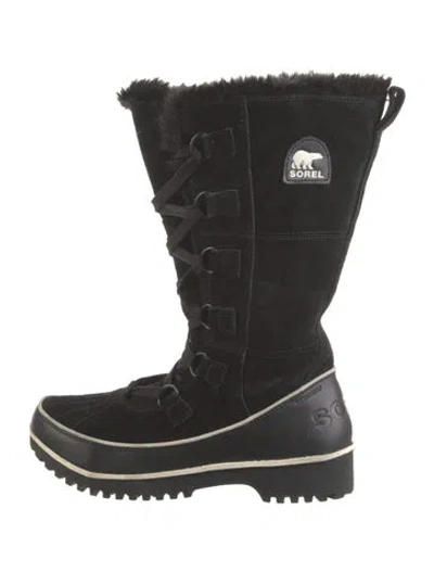 Pre-owned Sorel Suede Snow Boots In Black