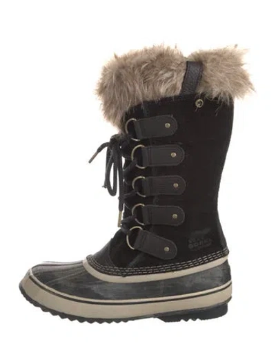 Pre-owned Sorel Suede Snow Boots In Black