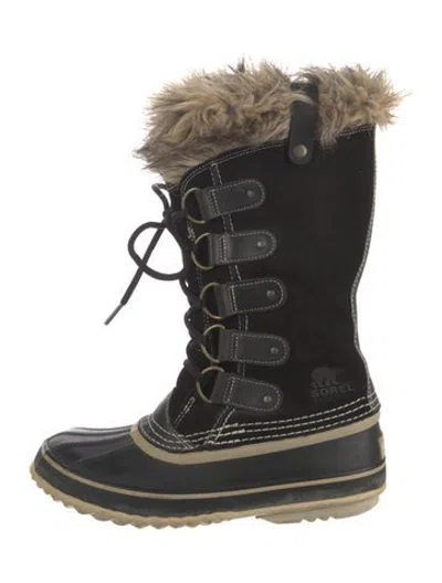 Pre-owned Sorel Suede Snow Boots In Black
