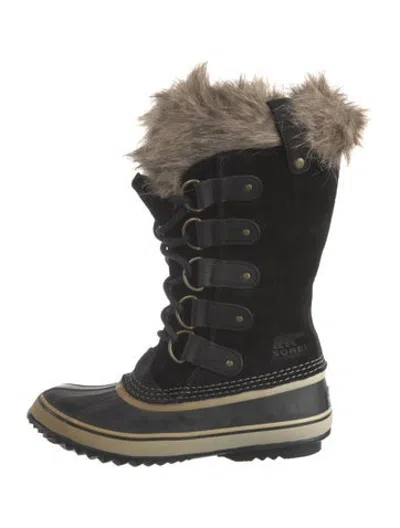 Pre-owned Sorel Suede Snow Boots In Black
