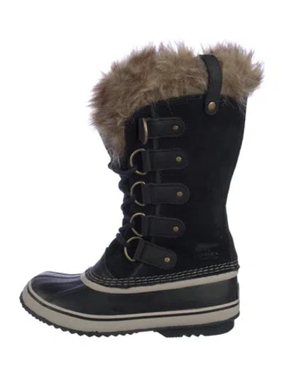 Pre-owned Sorel Suede Snow Boots In Black/blue