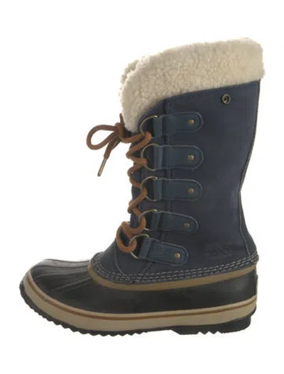 Pre-owned Sorel Suede Snow Boots In Blue