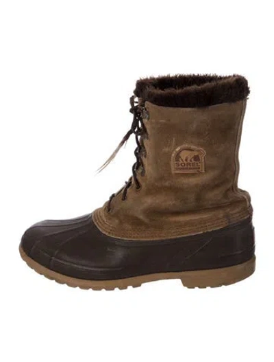 Pre-owned Sorel Suede Snow Boots In Brown