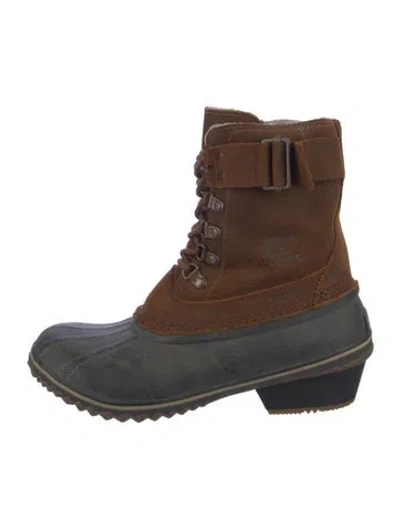 Pre-owned Sorel Suede Snow Boots In Brown