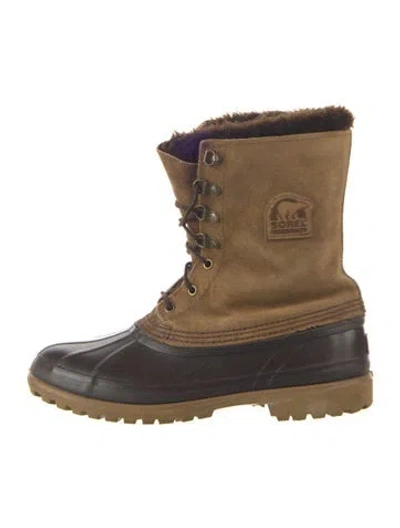 Pre-owned Sorel Suede Snow Boots In Brown