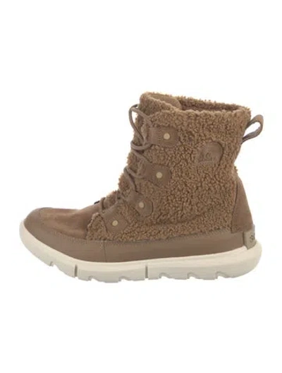 Pre-owned Sorel Suede Snow Boots In Brown/neutrals