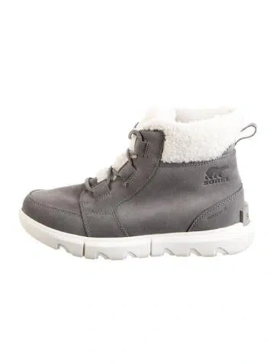 Pre-owned Sorel Suede Snow Boots In Gray