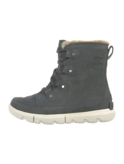 Pre-owned Sorel Suede Snow Boots In Gray