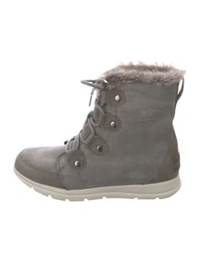 Pre-owned Sorel Suede Snow Boots In Gray