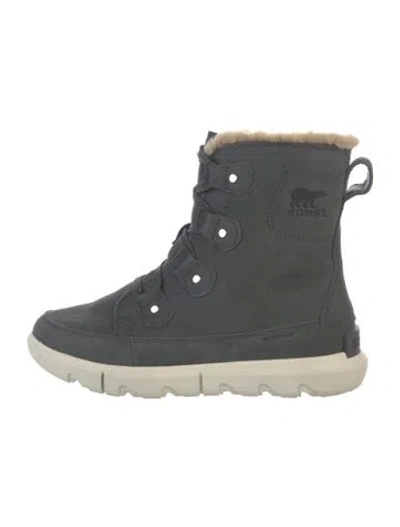 Pre-owned Sorel Suede Snow Boots In Grey