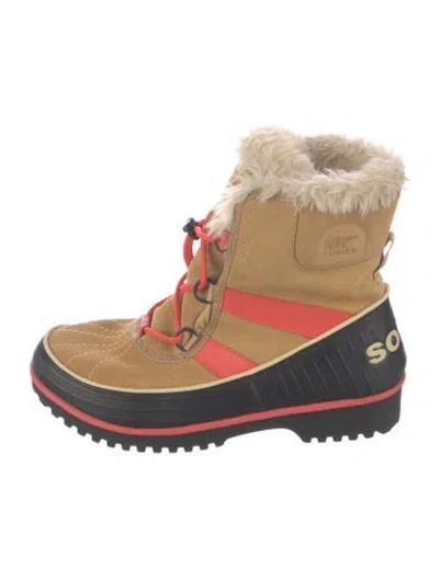 Pre-owned Sorel Suede Snow Boots In Neutrals