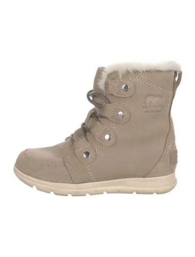 Pre-owned Sorel Suede Snow Boots In Neutrals