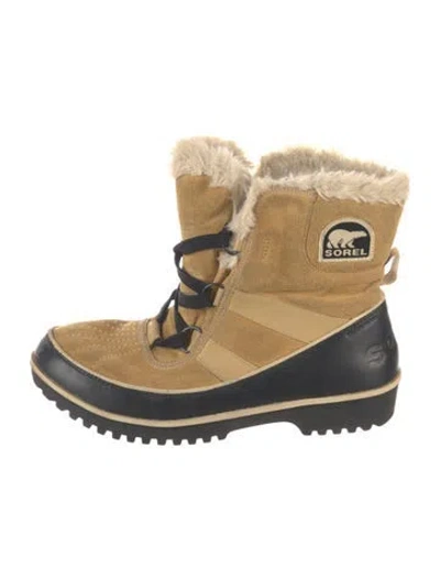 Pre-owned Sorel Suede Snow Boots In Neutrals
