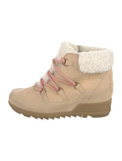 Pre-owned Sorel Suede Snow Boots In Neutrals/white