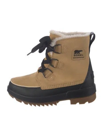 Pre-owned Sorel Suede Snow Boots W/ Tags In Black/neutrals
