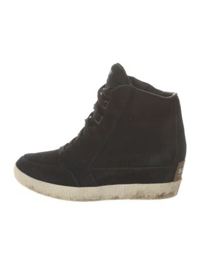 Pre-owned Sorel Suede Wedge Sneakers In Black
