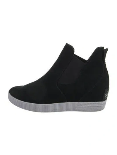 Pre-owned Sorel Suede Wedge Sneakers In Black