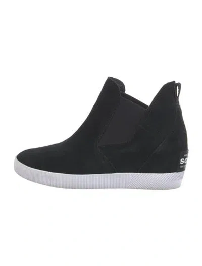 Pre-owned Sorel Suede Wedge Sneakers In Black