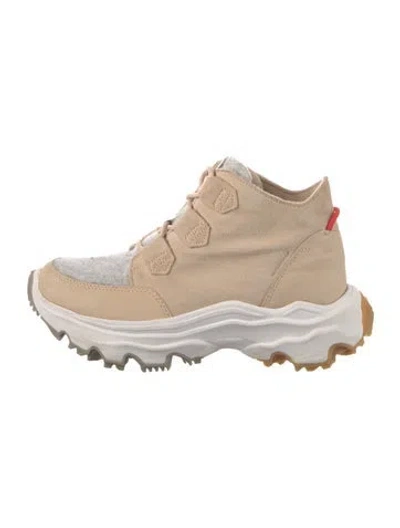 Pre-owned Sorel Suede Wedge Sneakers In Neutral