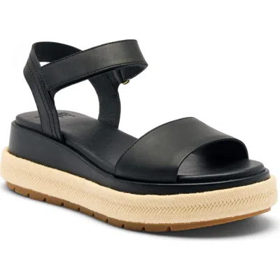 Sorel Sunpeak Ankle Strap Platform Sandal In Black