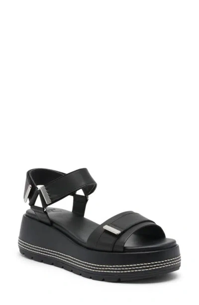 Sorel Sunpeak Ankle Strap Platform Sandal In Black