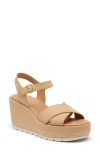 Sorel Sunpeak Ankle Strap Platform Wedge Sandal In Neutral