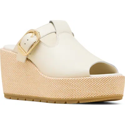 Sorel Sunpeak Platform Wedge Sandal In White