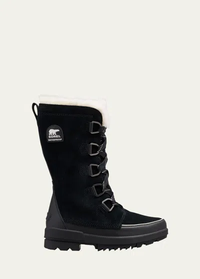 Sorel Tivoli Iv Waterproof Insulated Suede Snow Boots In Black