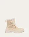 Sorel Tivoli Suede Resort Winter Booties In Honey White,chalk