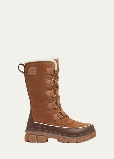 Sorel Tivoli Suede Resort Winter Tall Boots In Velvet Tan