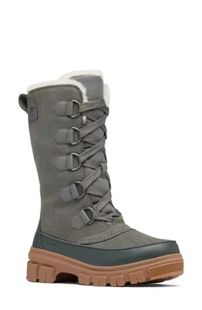 Sorel Tivoli V Faux Fur Lined Tall Waterproof Boot In Gray