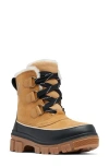 Sorel Caribou Waterproof Boots With Removable Inner Boot In Buff Nubuck Leather-brown In Tan Comb