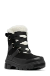 Sorel Tivoli Suede Resort Winter Booties In Black/chalk