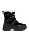 Sorel Tivoli Suede Resort Winter Booties In Black & Chalk