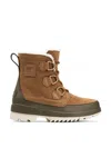 Sorel Torino Ii Parc Shearling Velvet Tan Olive Green Waterproof Boots In Brown